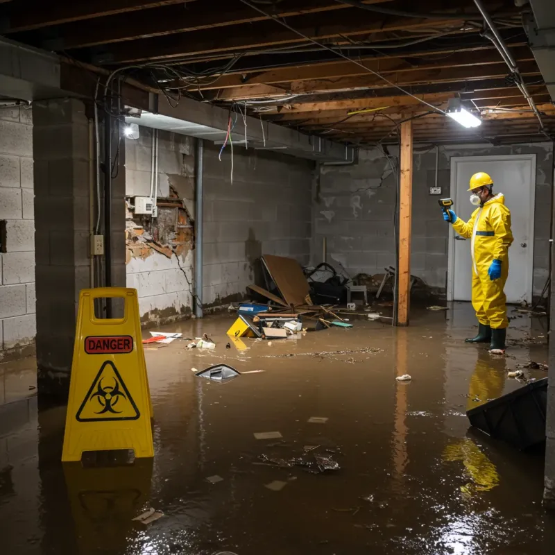 Flooded Basement Electrical Hazard in Hilliard, OH Property