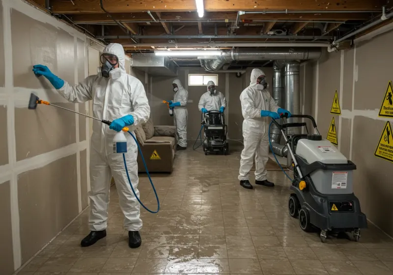 Basement Moisture Removal and Structural Drying process in Hilliard, OH